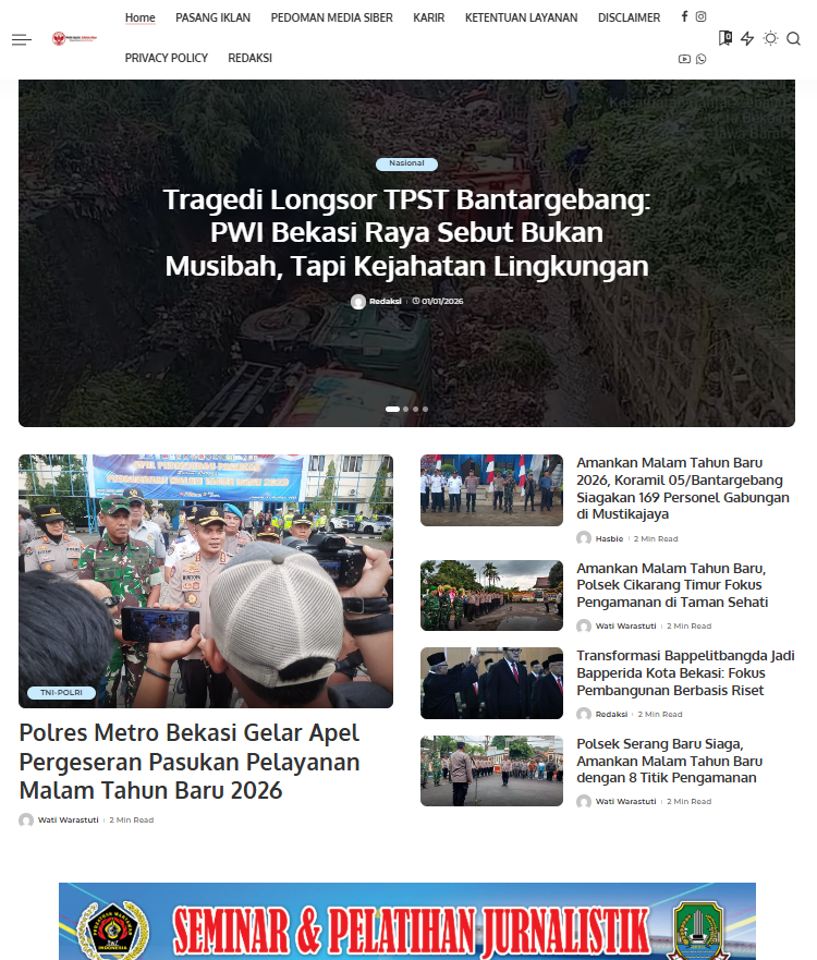Tampilan Halaman Depan Website mediaseputarindonesiaraya.com 